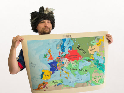 Europa im Jahr 1644 Kartenposter – Dreißigjähriger Krieg