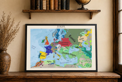 Europa im Jahr 1644 Kartenposter – Dreißigjähriger Krieg