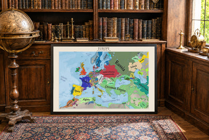 Europa im Jahr 1644 Kartenposter – Dreißigjähriger Krieg