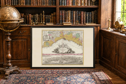 Genua Stadskaart Poster (1777) - Vintage Panorama & Historisch Italië Muurkunst