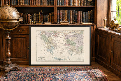 Grecja w Czasach Wojen Perskich 1872 - Historyczna Mapa - Plakat