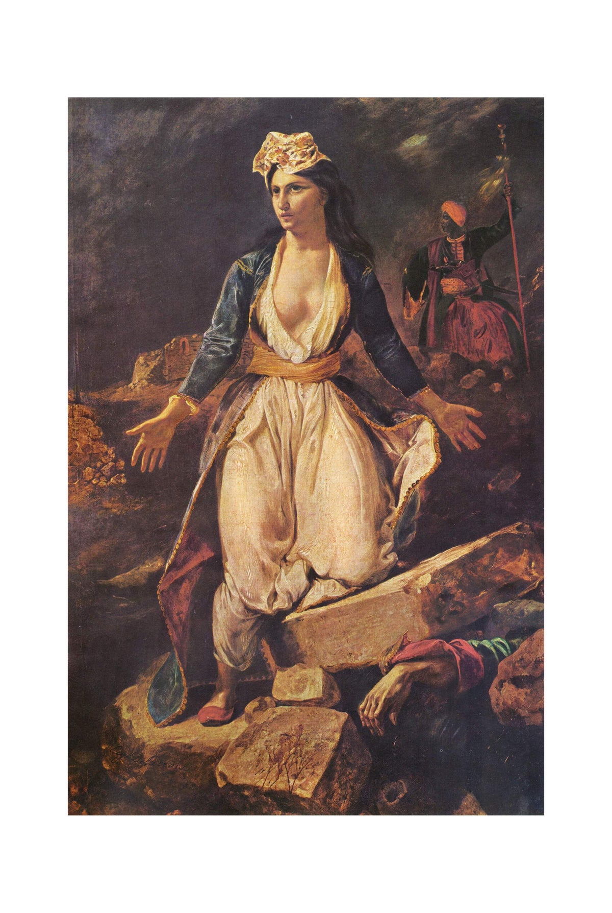 Grecja na Ruinach Missolungi 1826 - Eugène Delacroix - Wojna o Niepodległość Grecji - Historyczny Plakat z Obrazem
