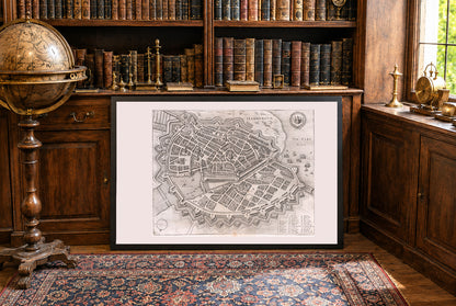 Hambourg 1653 - Carte historique de la ville hanséatique
