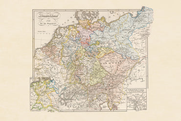 Historisch Duitsland Kaart Poster (1792) - Vintage Heilige Roomse Rijk Muurkunst