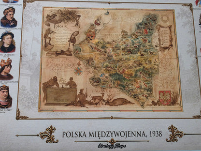 History of Poland Collection - 3 Historical Maps & Polish Rulers - Map Poster