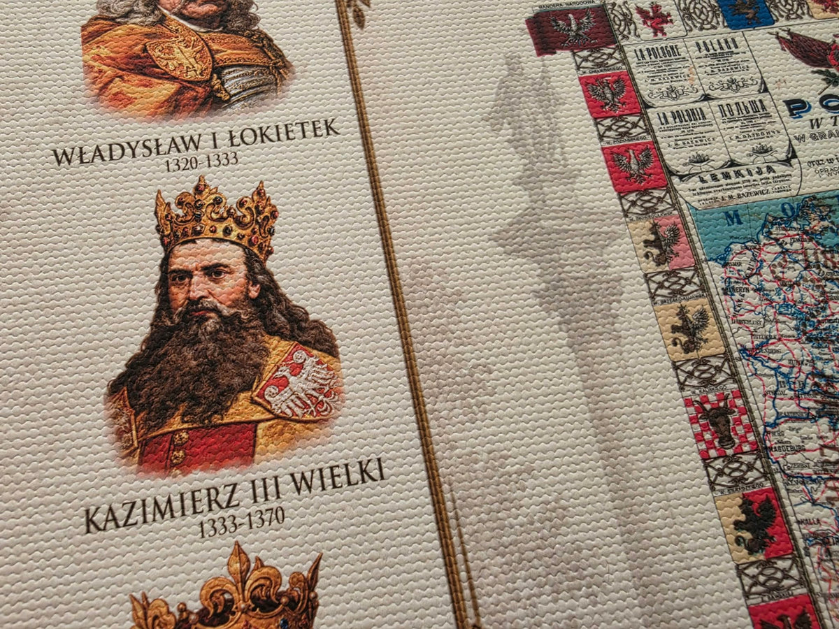 History of Poland Collection - 3 Historical Maps & Polish Rulers - Map Poster