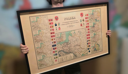 Poster Histoire de la Pologne - 10 Cartes Historiques de Mieszko Ier au Duché de Varsovie
