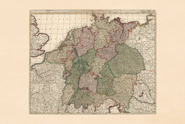 Heilige Roomse Rijk 1740 – Historische Kaart van Midden-Europa