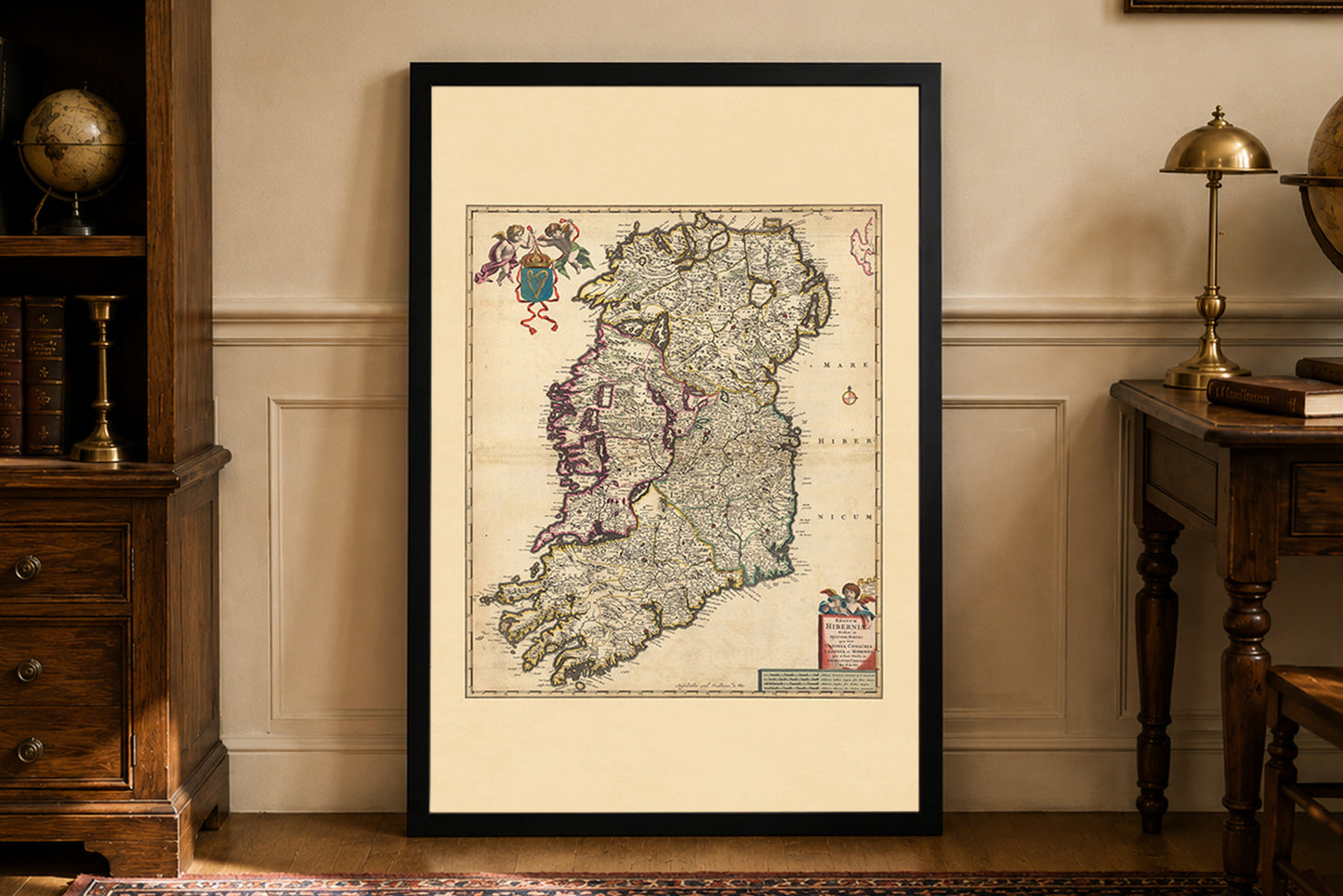 Ierland Kaart Poster (1690) - Vintage Koninkrijk Ierland Muurkunst