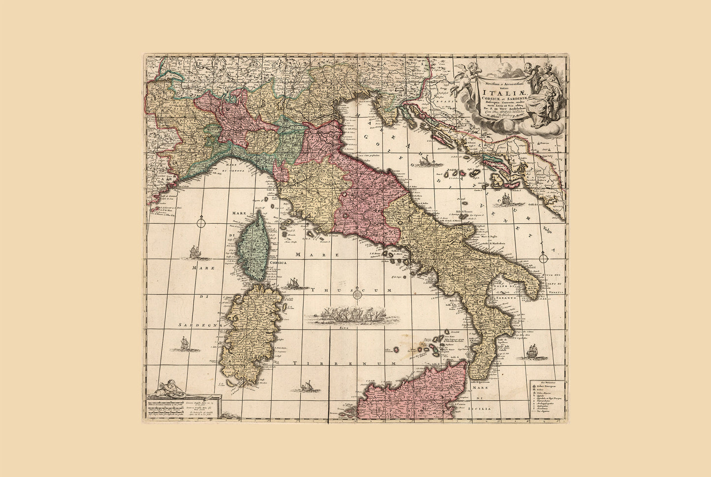 Péninsule italienne 1740 - Carte des États italiens pré-unification