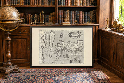 Japan & Korea 1607 - Iaponia - Mercator & Hondius Historical Map Poster