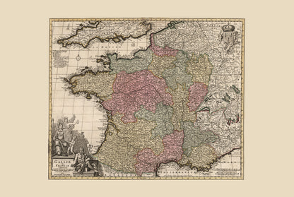 Royaume de France 1740 – Carte historique du XVIIIe siècle