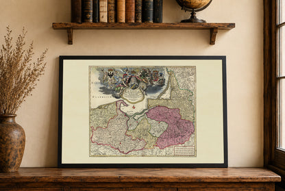 Kingdom of Prussia Map Poster (1701) - Homann Vintage Historical Wall Art