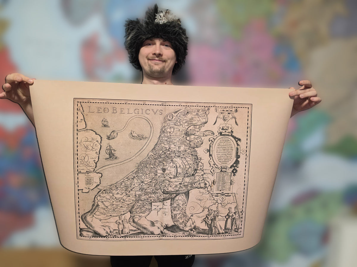 Poster Mappa Leo Belgicus (1617) - Arte di Paesi Bassi e Belgio