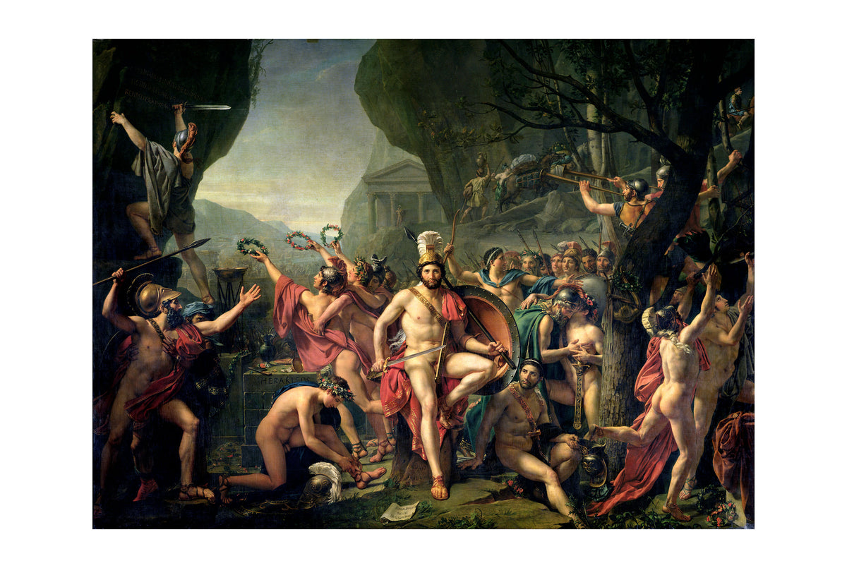 Leonidas at Thermopylae 1814 - Jacques-Louis David - Last Stand of the 300 Spartans Historical Painting Poster