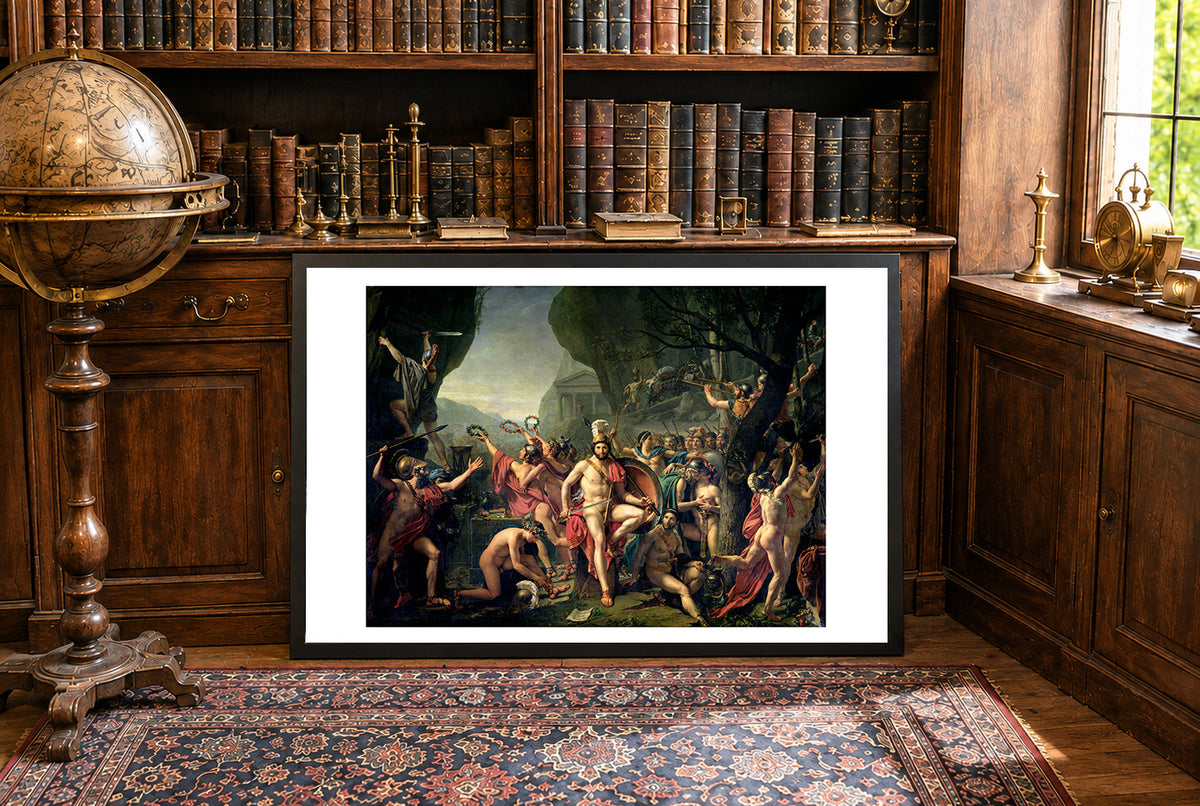 Leonidas at Thermopylae 1814 - Jacques-Louis David - Last Stand of the 300 Spartans Historical Painting Poster