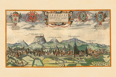 Lviv Stad Kaart Poster (1618) - Vintage Leopolis Gravure Muurkunst