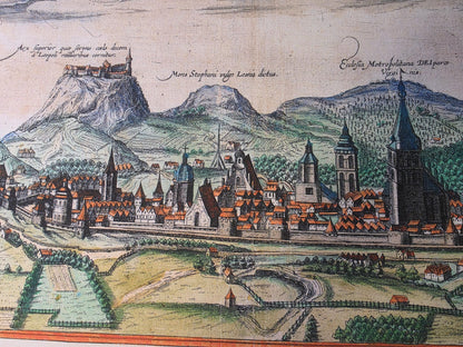Poster Carte de la Ville de Lviv (1618) - Gravure Ancienne de Leopolis pour Décoration Murale