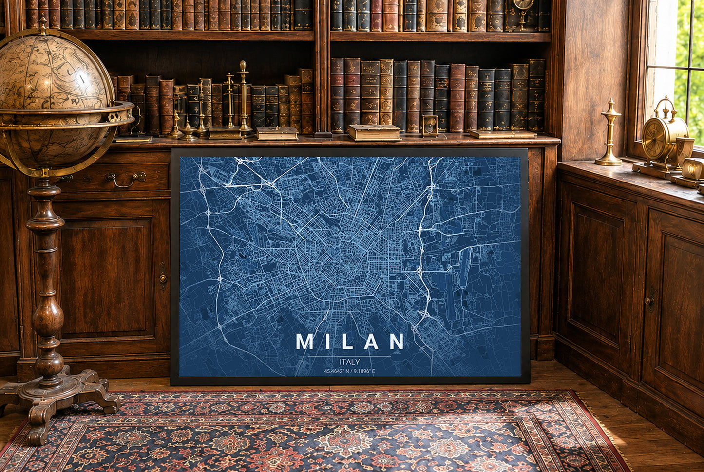 Plan de Milan - Tableau mural moderne représentant les rues de la ville