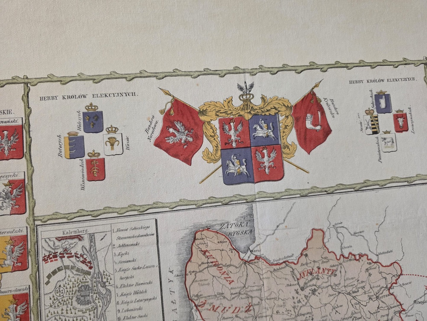 Polen Kaart Poster Tijdens het Bewind van Jan III Sobieski - Vintage Muurkunst