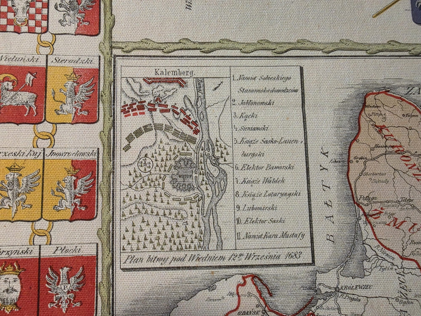 Polen Kaart Poster Tijdens het Bewind van Jan III Sobieski - Vintage Muurkunst