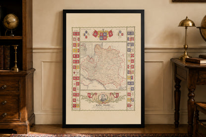 Polen Kaart Poster Tijdens het Bewind van Jan III Sobieski - Vintage Muurkunst