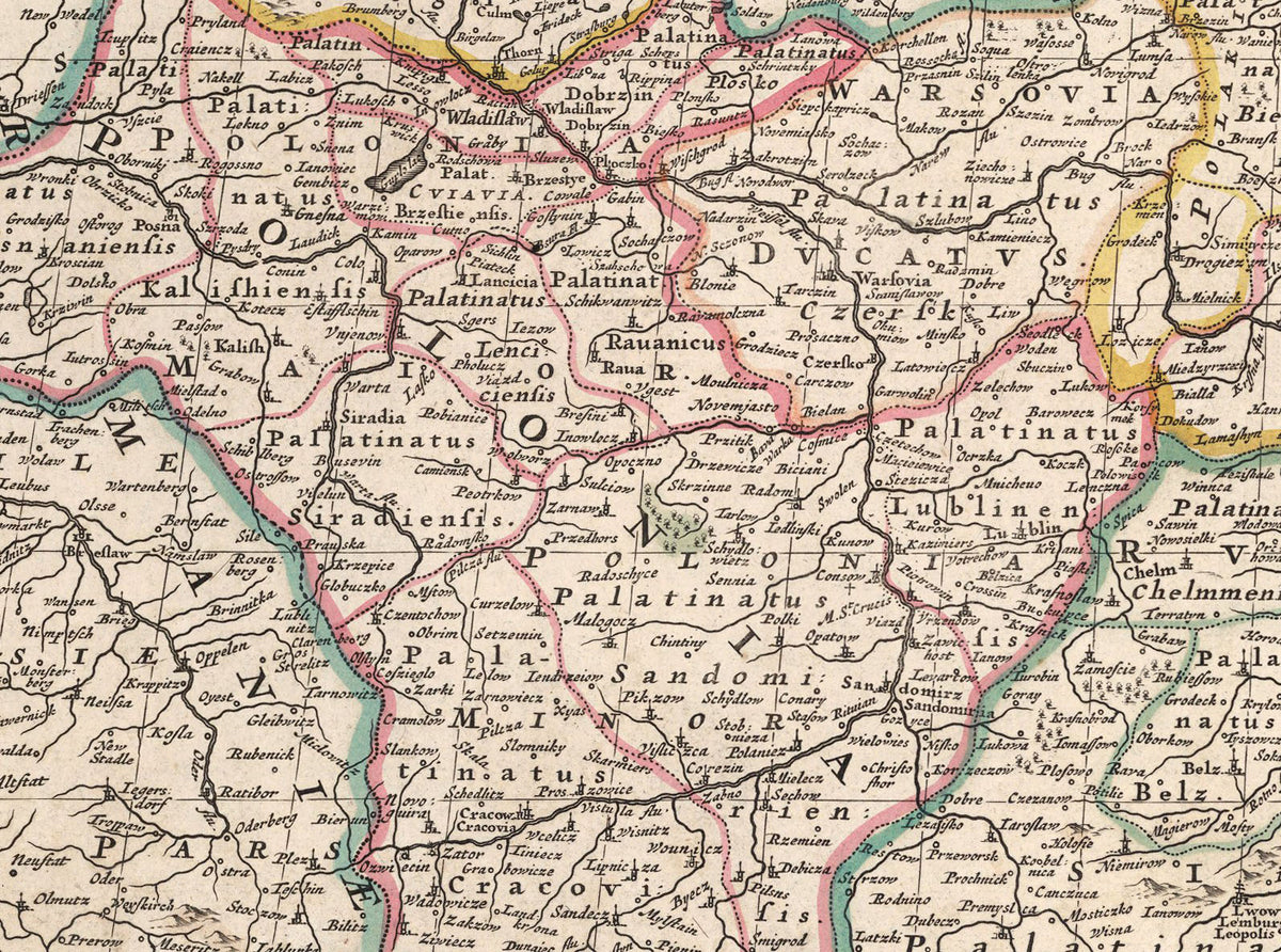 Polska i Litwa 1682 - Rzeczpospolita Obojga Narodów - Frederick de Wit - Historyczny Plakat z Mapą