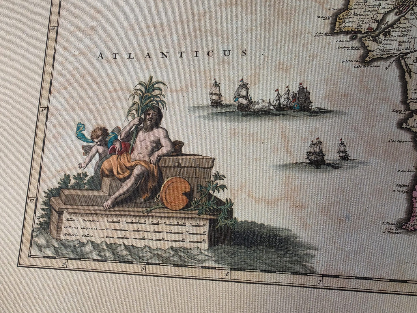 Portugal Kaart Poster (1690) - Vintage Algarve Koninkrijken Muurkunst