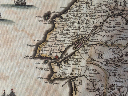 Portugal Kaart Poster (1690) - Vintage Algarve Koninkrijken Muurkunst