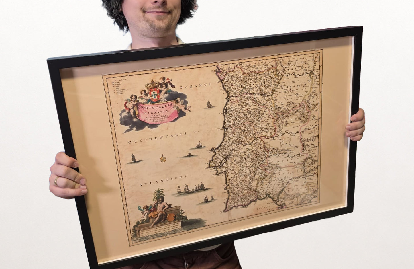 Portugal Kaart Poster (1690) - Vintage Algarve Koninkrijken Muurkunst