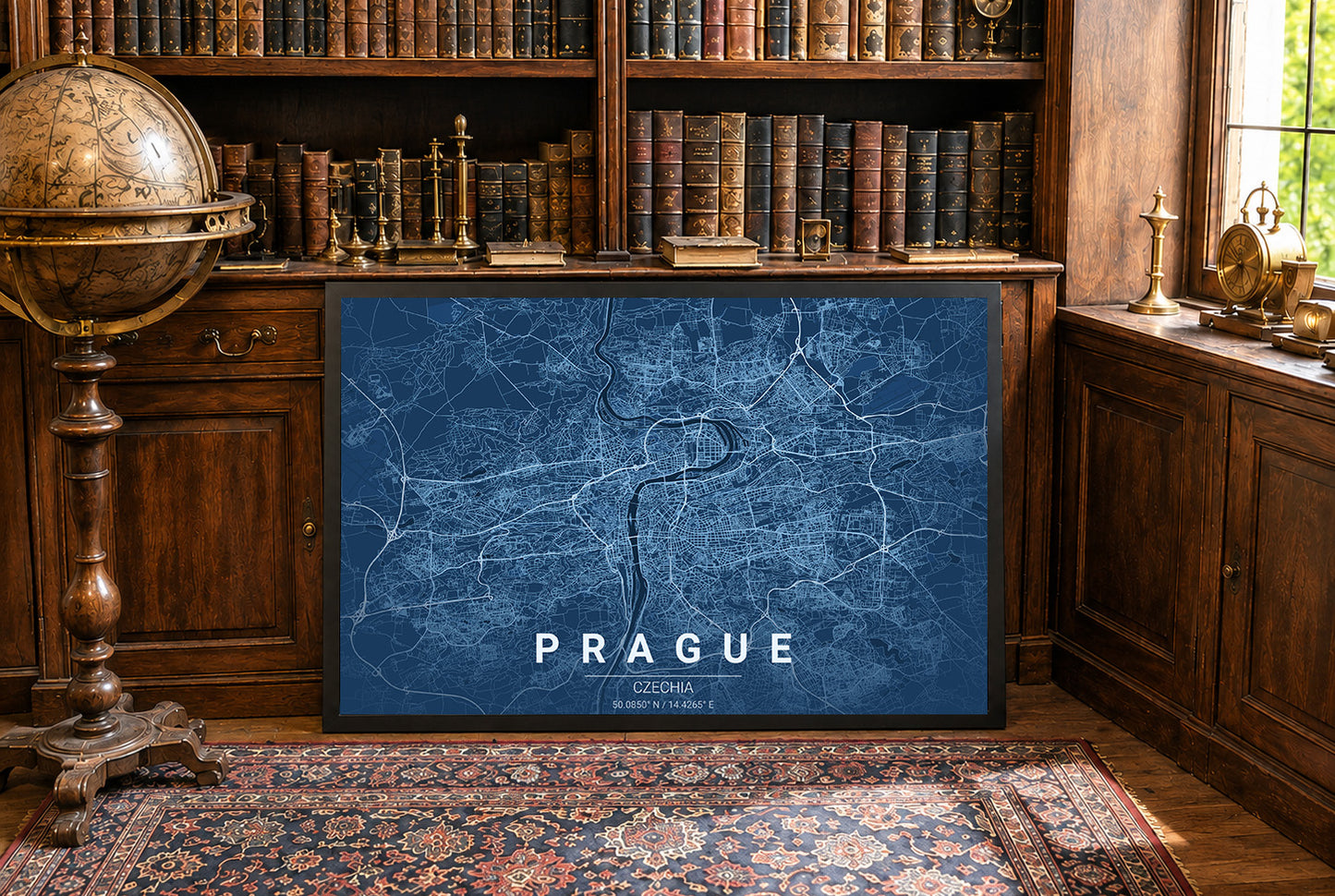 Carte détaillée de Prague - Décoration murale moderne pour rues de ville