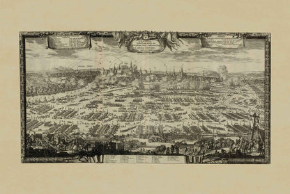 Siege of Kraków Poster (1655) - Swedish Deluge Military Panorama by Erik Dahlbergh (Copy)