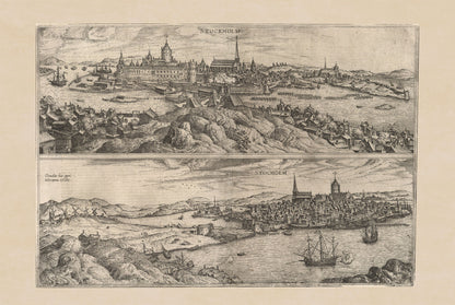 Stockholm 1588 Kaart Print - Braun & Hogenberg ‘Civitates Orbis Terrarum’