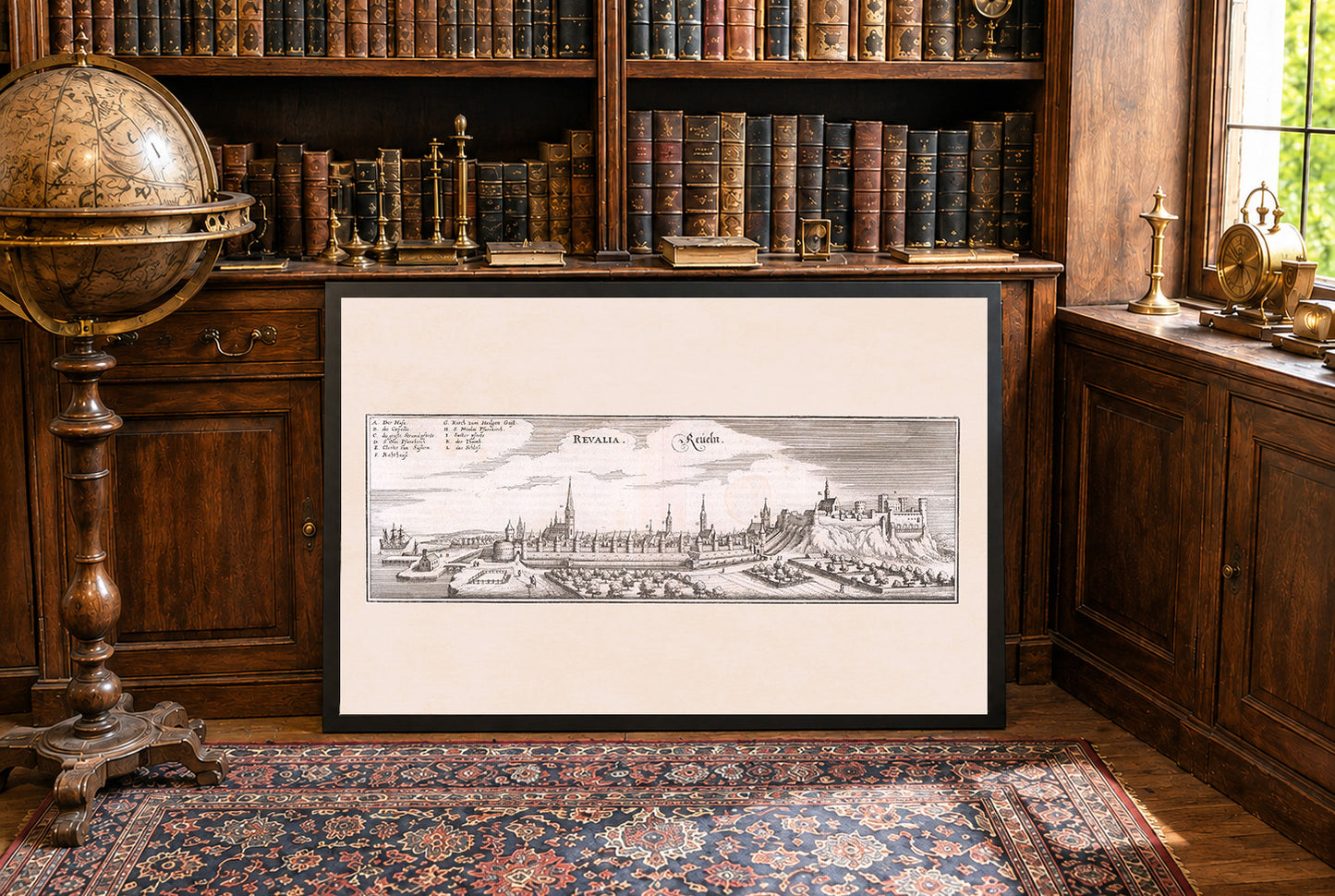 Tallinn Stadskaart Poster (1652) - Vintage Reval Gravure Muurkunst