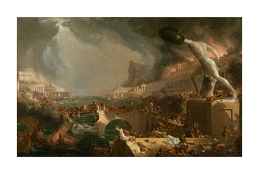 De Loop van het Rijk Vernietiging Poster - Thomas Cole Romantisch Landschap Muurkunst