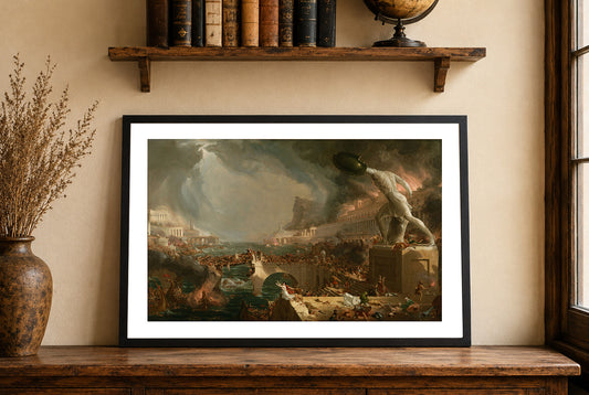 De Loop van het Rijk Vernietiging Poster - Thomas Cole Romantisch Landschap Muurkunst