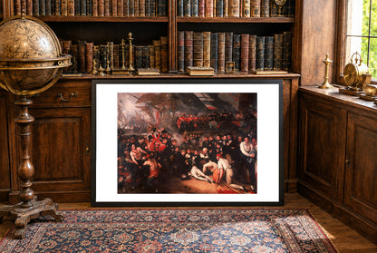 La Mort de Nelson 1806 - Benjamin West - Bataille de Trafalgar - Affiche Peinture Historique