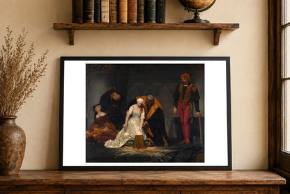 Egzekucja Lady Jane Grey 1833 - Paul Delaroche - Historia Anglii Tudorów - Historyczny Plakat z Obrazem