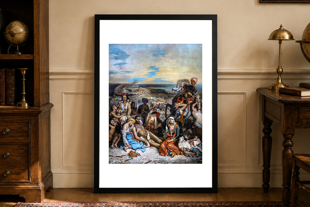 Les Massacres de Scio 1824 - Eugène Delacroix - Guerre d'Indépendance Grecque - Affiche Peinture Historique