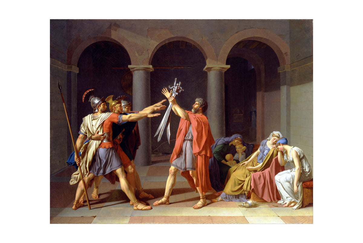 The Oath of the Horatii 1784 - Jacques-Louis David - Ancient Rome Neoclassical Painting Poster