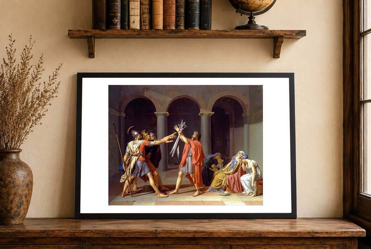 The Oath of the Horatii 1784 - Jacques-Louis David - Ancient Rome Neoclassical Painting Poster