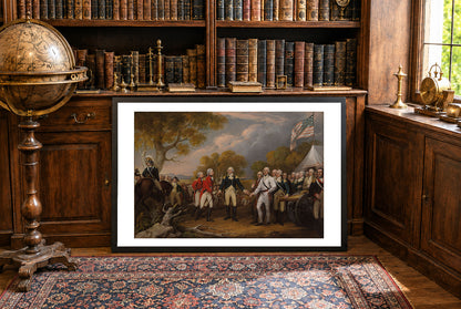 The Surrender of General Burgoyne 1821 - John Trumbull - American Revolution Historical Painting Poster
