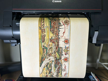 Vintage Krakau Kaart Muurkunst - 1618 Cracovia Metropool Gravure Print