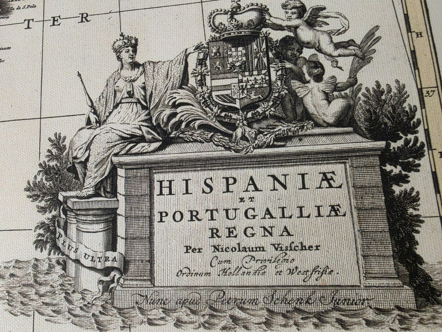 Carte Vintage de l'Ibérie 1740 – Art Mural Historique d'Espagne et du Portugal