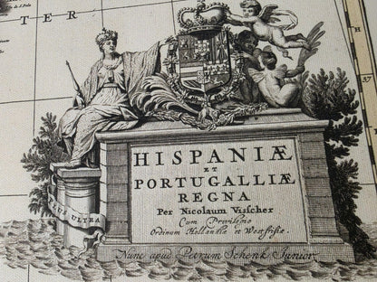 Carte Vintage de l'Ibérie 1740 – Art Mural Historique d'Espagne et du Portugal