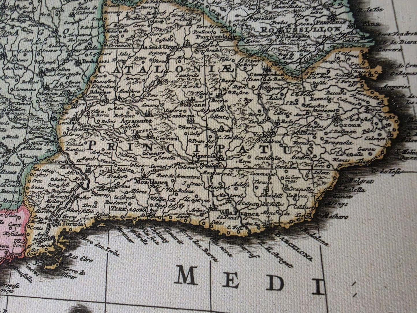 Carte Vintage de l'Ibérie 1740 – Art Mural Historique d'Espagne et du Portugal