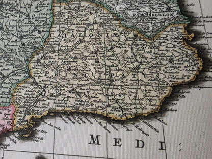 Carte Vintage de l'Ibérie 1740 – Art Mural Historique d'Espagne et du Portugal