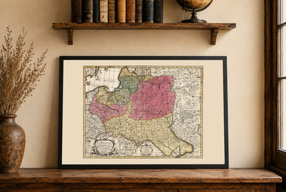 Vintage Karte des polnisch-litauischen Commonwealth 1740