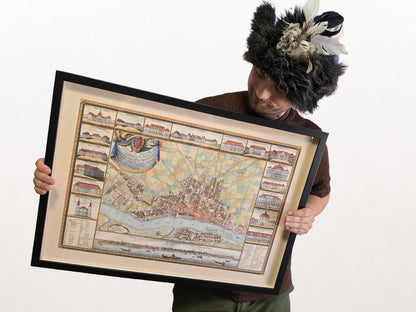 Warschau 1772 - Historische Kaart van de Poolse Hoofdstad met Belangrijke Paleizen
