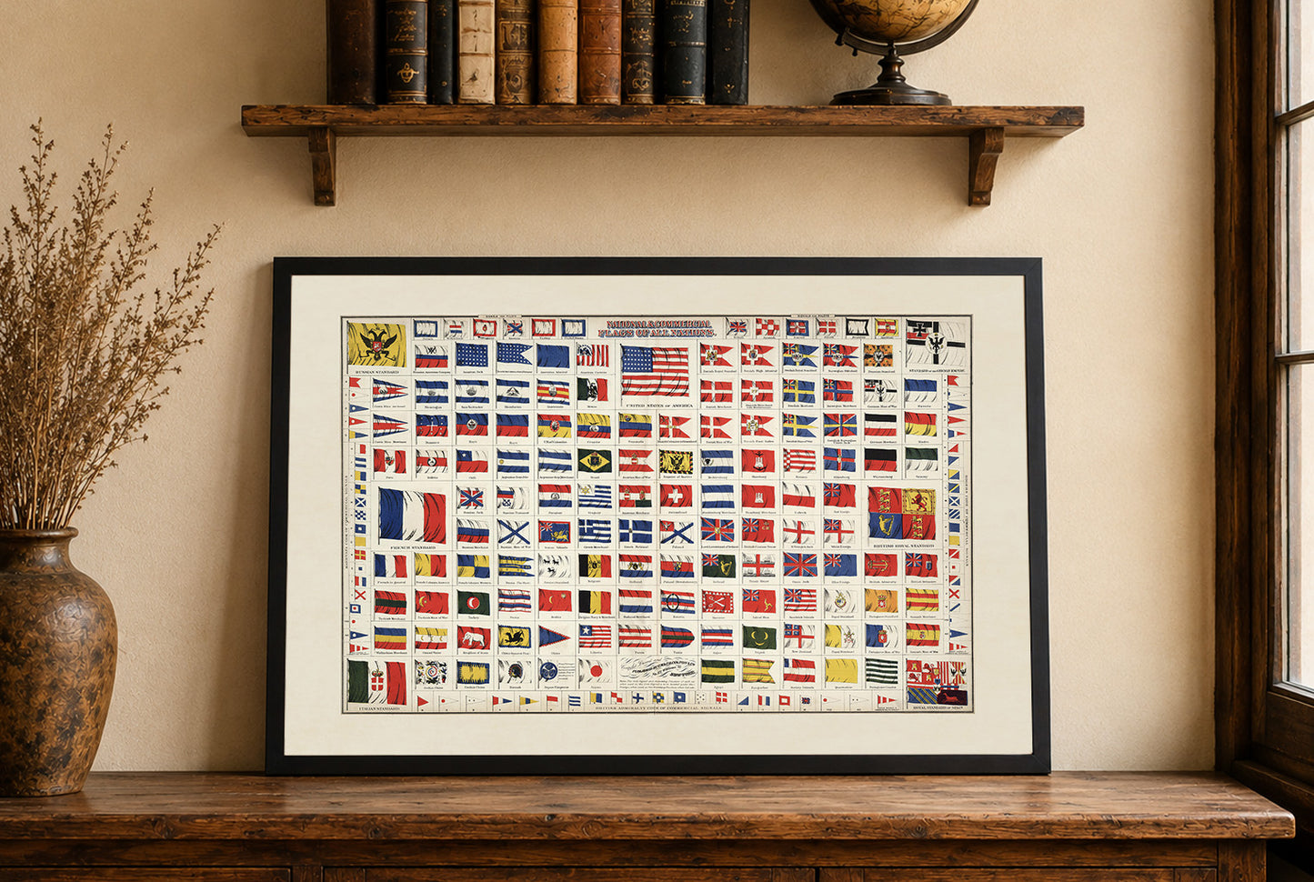 Wereldvlaggen Poster (1874) - Vintage Nationale & Maritieme Vlaggen Muurkunst